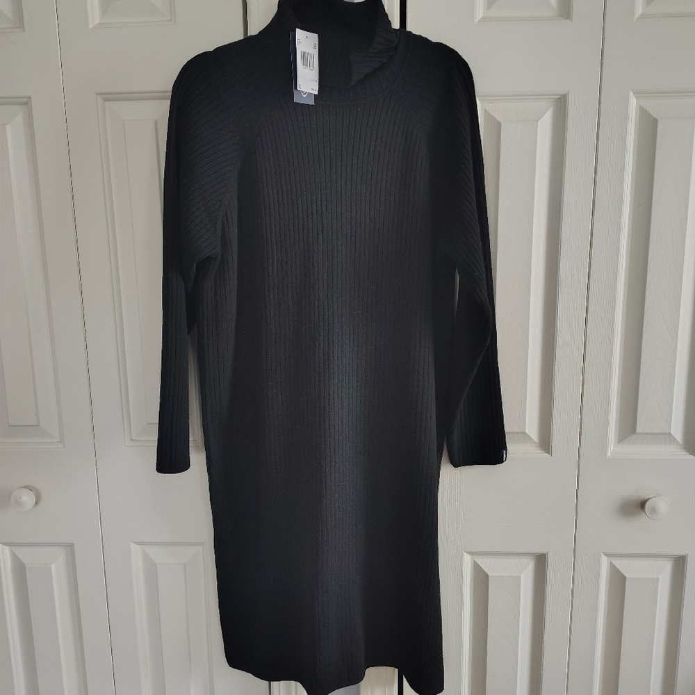 Buffalo Black Ribbed Turtleneck Sweater Dress XL